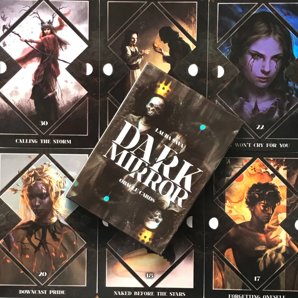 32 pièces Dark Mirror oracles cartes Deck Tarot famille fête jeu de société astrologie Divination destin jeux individuels