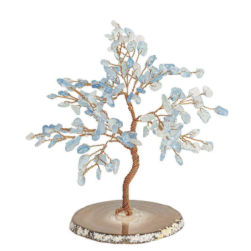 Hailanbao cristal natural bonsai árvore de dinheiro sorte feng shui para decoração de mesa escritório doméstico 211101283f