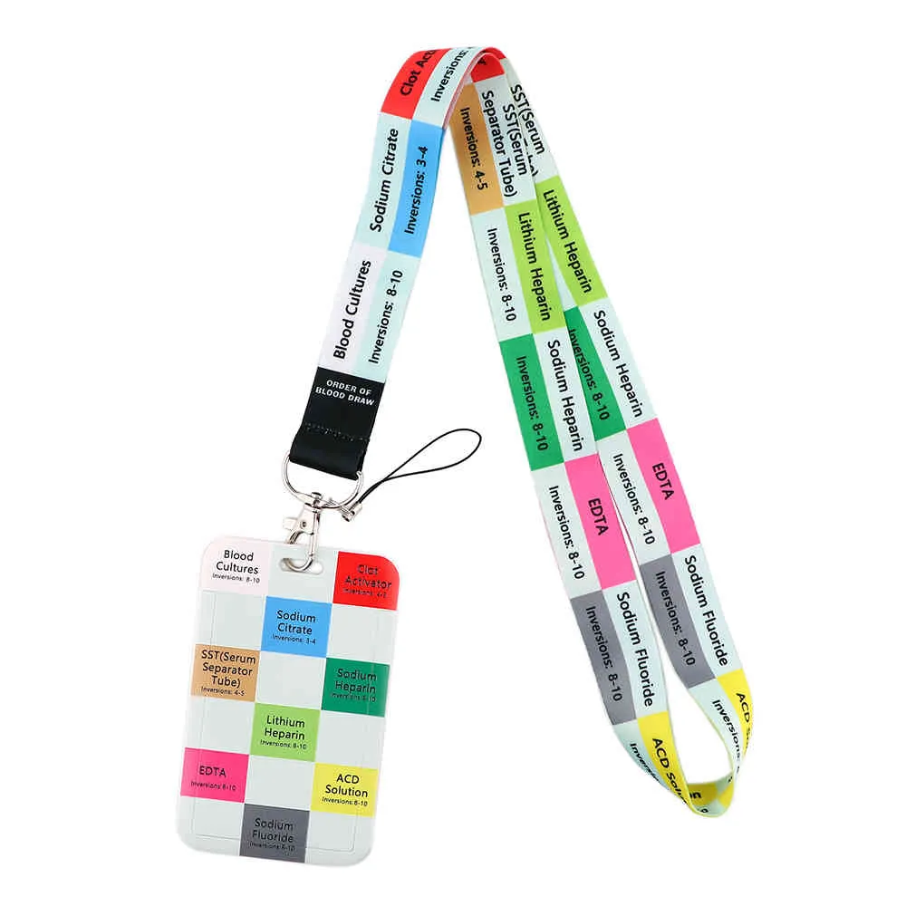 20 stks / partij J2818 Critical Care Anesthetics ICU mobiele telefoon nekriem verwijderbare gesp lanyard voor arts verpleegkundige sleutelhanger touw