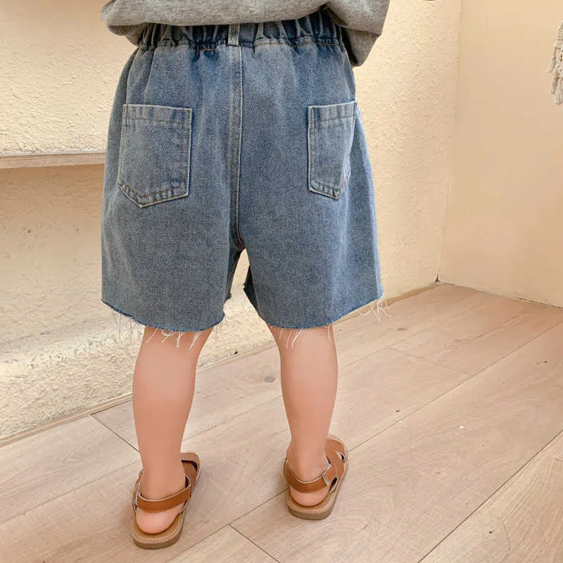 I bei ragazzi estivi moda pantaloncini di jeans strappati bambini cool jeans rotti sciolti 210615