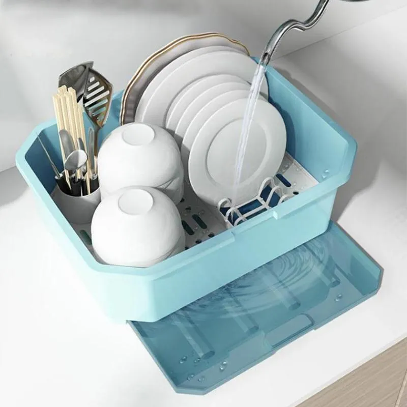 Storage Bottles & Jars Kitchen Bowl Chopsticks Box Dish Drying Rack Drain Lid Tableware With Cover Organizer Board D N7u6315B