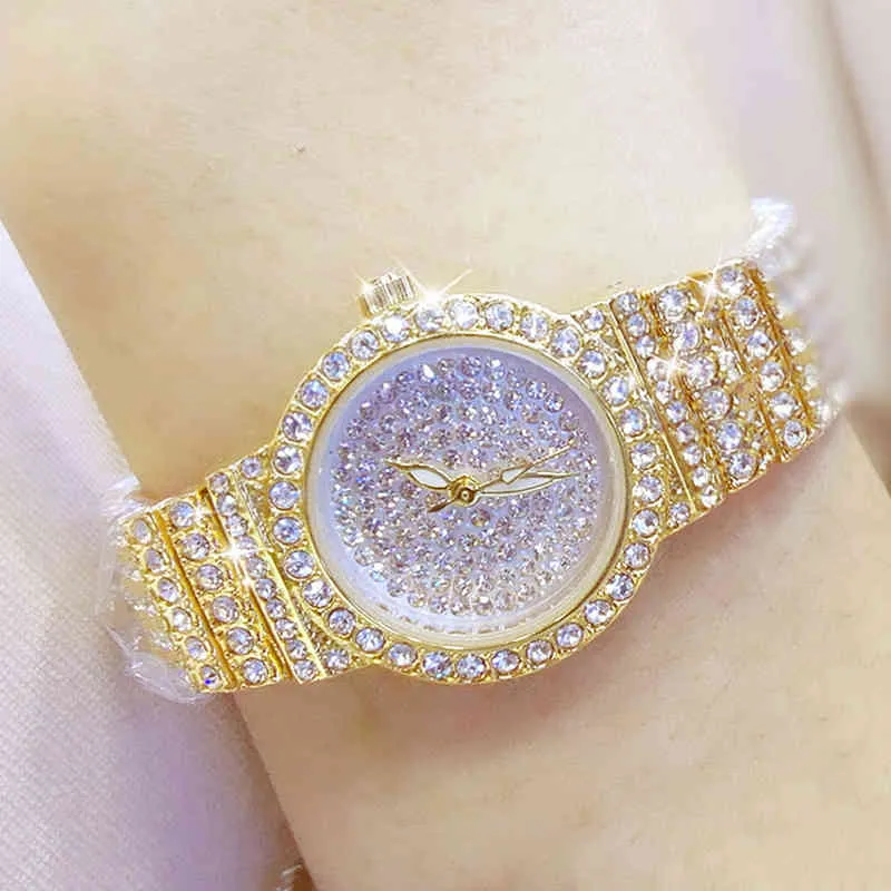 Bs famosas marcas de luxo diamante senhoras pulso es feminino pequeno relógio de pulso rosa ouro feminino montre femme 2021254l