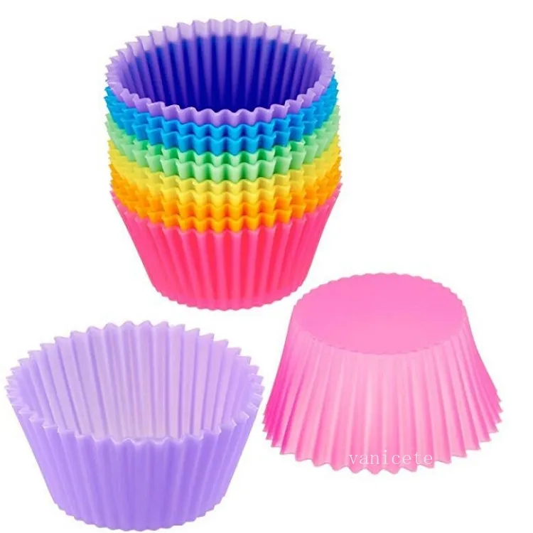 7 cm gel de silice doublures moule de cuisson silicone muffin tasse gâteau tasses cupcake cuisine outil de cuisson par mer T2I52814