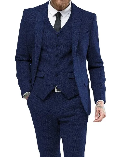 Designer Mens Suits Suits Grey White Lapel Fit Casual Formal Business Groomsmen Tuxedos för Wedding Blazer+Pants+Vest