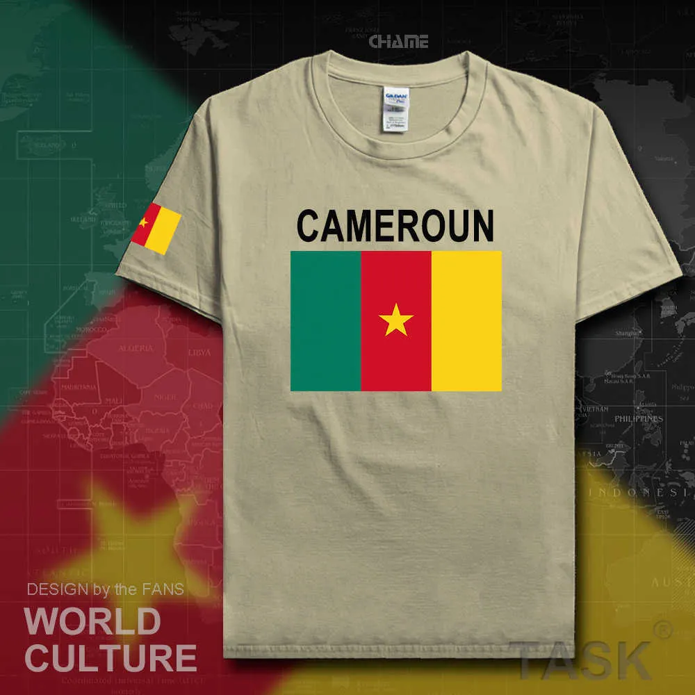 Cameroun hommes t-shirt maillots nation équipe t-shirt 100% coton t-shirt vêtements t-shirts pays sportif CMR Cameroun camerounais X0621