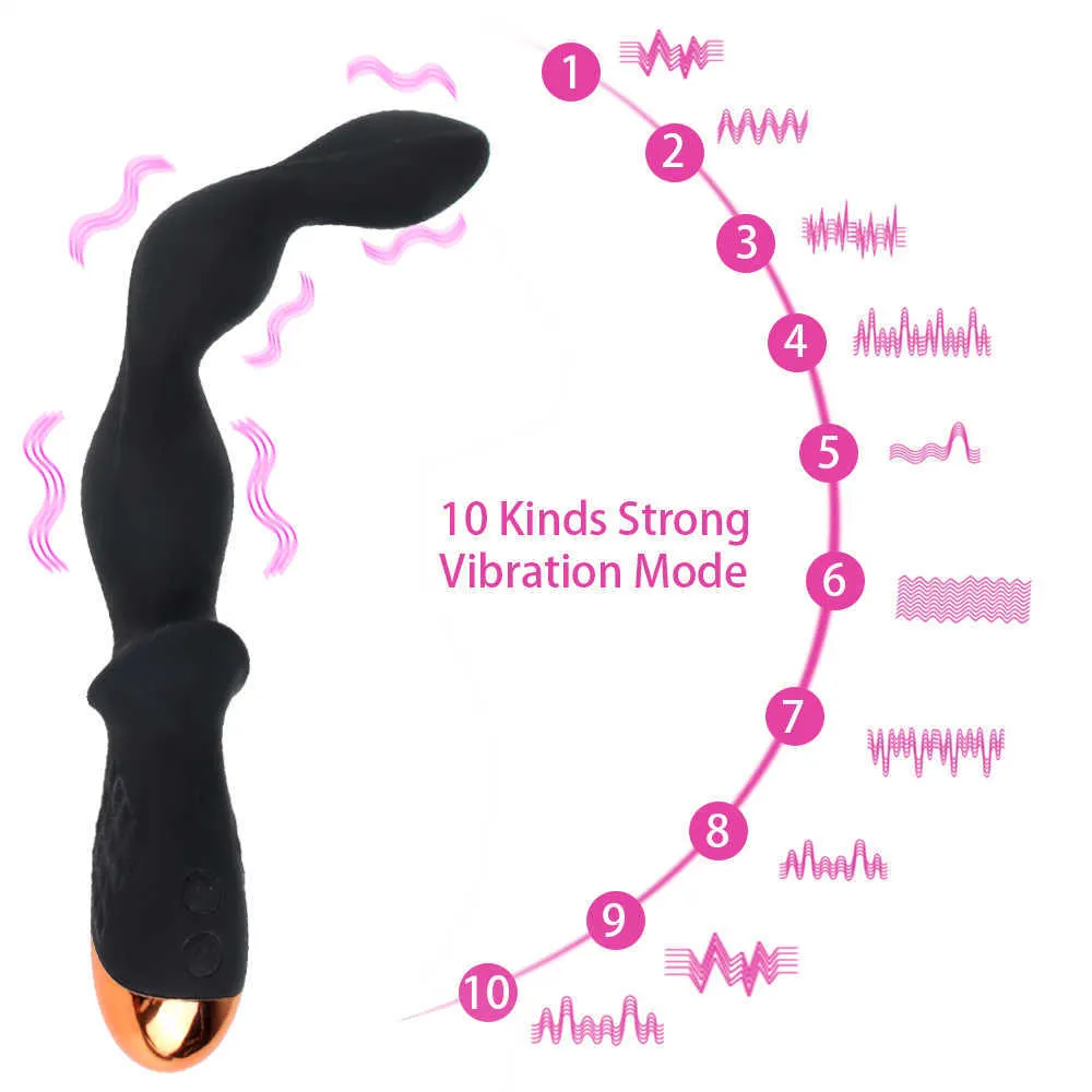 Massageartikel Sexy Shop 10-Gang-Dildo Butt Plug Vibrator Prostata-Massagegerät Analkugeln Spielzeug für Frauen