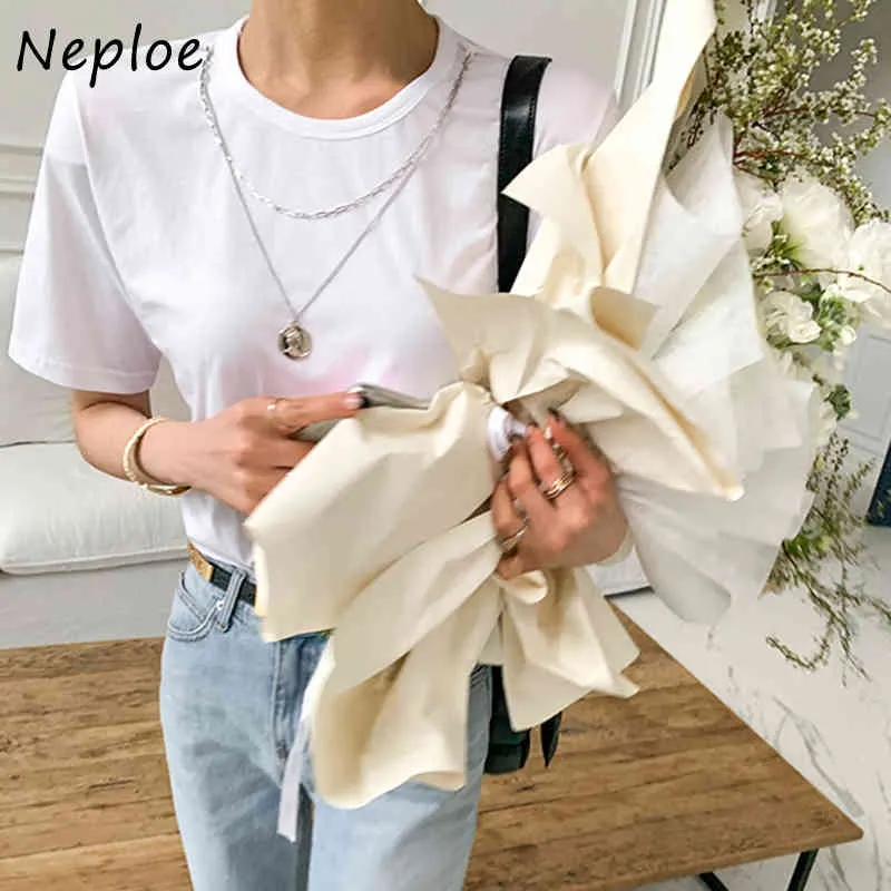 Coréen Zipper Design Casual T Shirt Femmes O Cou Pull À Manches Courtes Blanc T-shirts D'été Dames Top Femme 210422