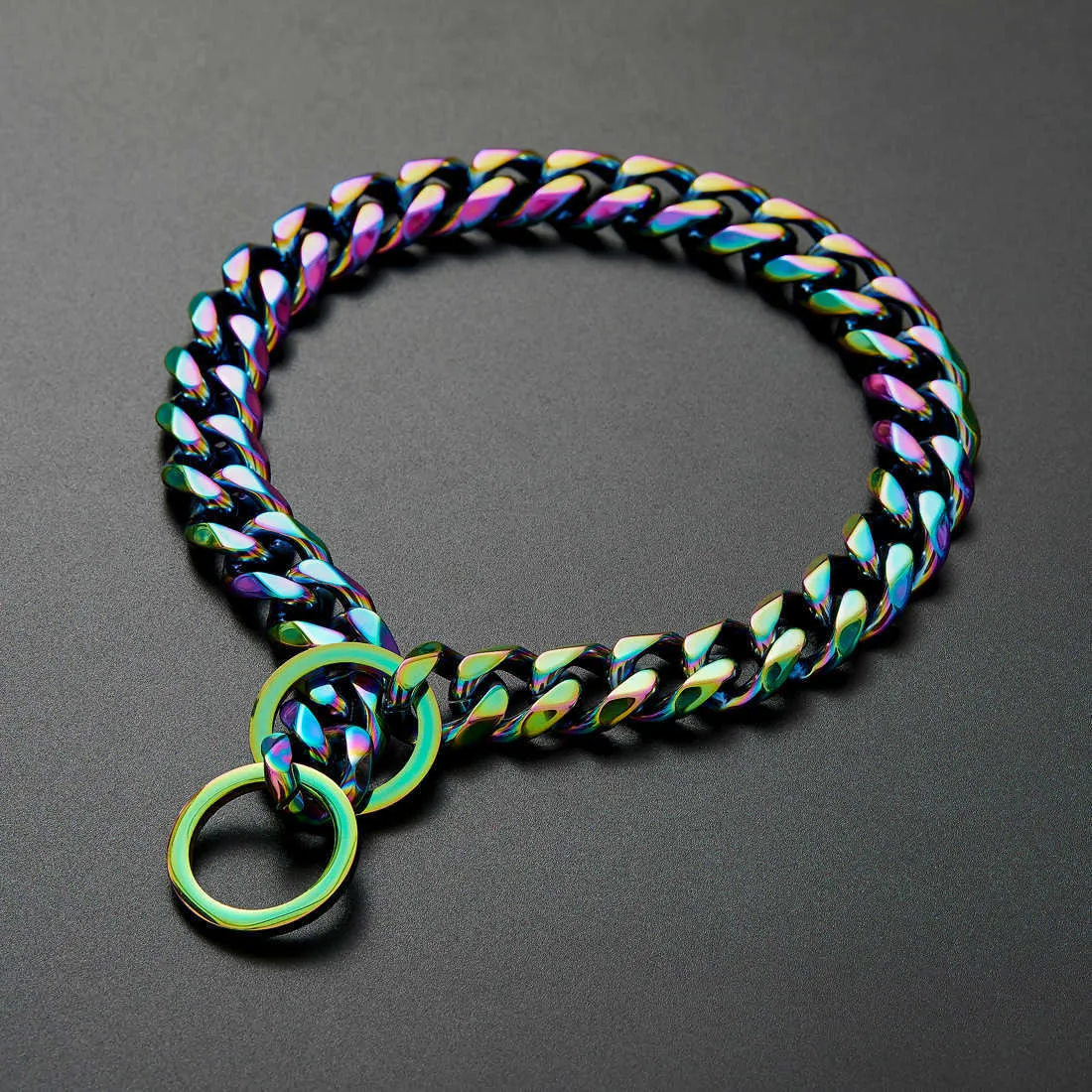 Colliers en métal solide pour chiens, 15/19mm, couleur acier inoxydable, chaîne cubaine, collier ras du cou d'entraînement pour animaux de compagnie, pour grands chiens, Pitbull Bulld