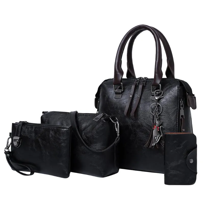Women Vintage Set Tote Handbag Shoulder Bag Messenger Blosa Day Clutch Four Pieces Crossbody Duffel Bags301T