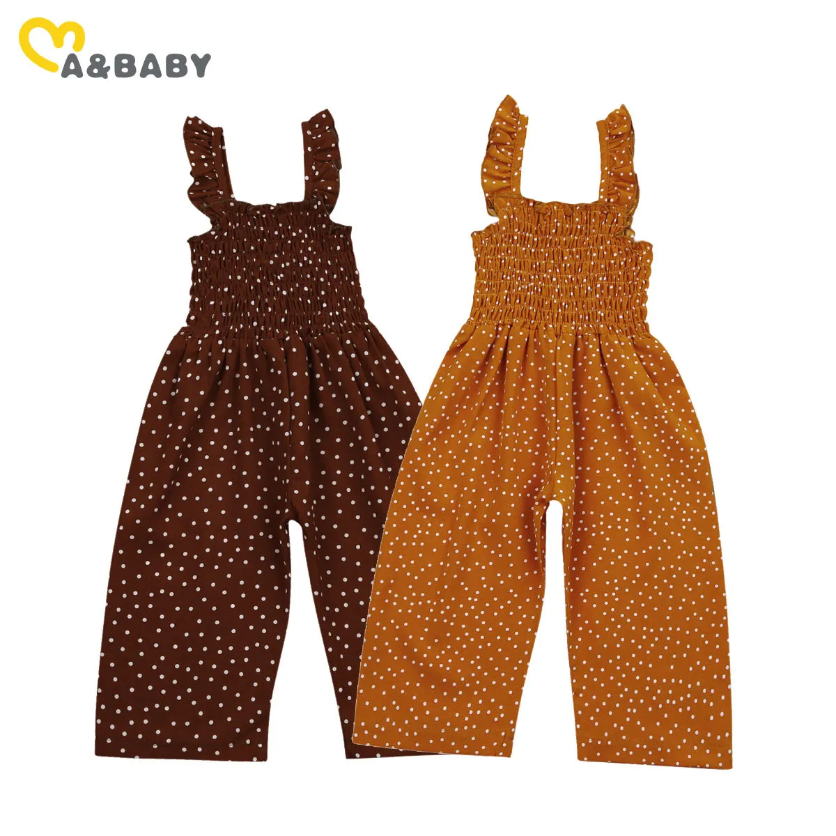 1-6Y Summer Toddler Kid Child Girl Flower Jumpsuit Ärmlös Ruffles Romper Playsuit Overaller Tjejer Kläder 210515