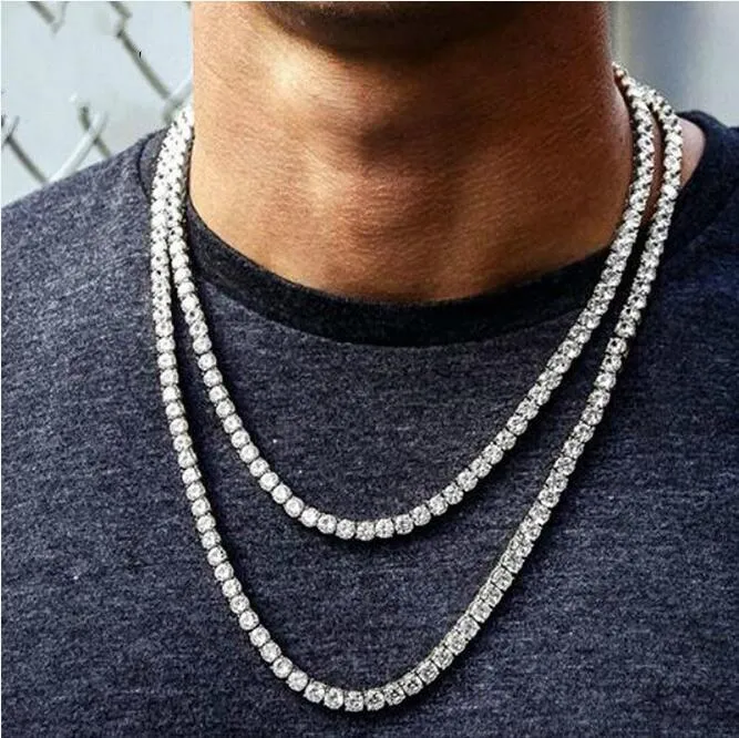 2021 12 мм Майами кубинское звено-цепочка ожерелье теннисные браслеты набор для мужчин Bling хип-хоп ледяной бриллиант золото серебро рэперские цепи W291d
