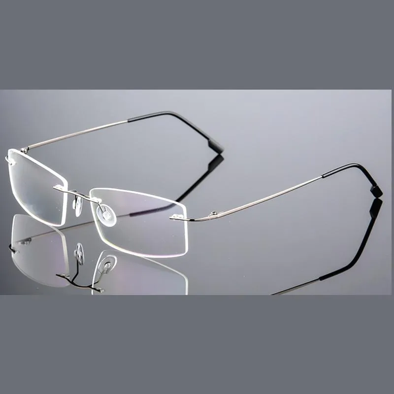 Solglasögon högkvalitativ rimlös pochromisk läsglasögon män kvinnor progressiv multifokal anti blå strål presbyopisk titanium291r