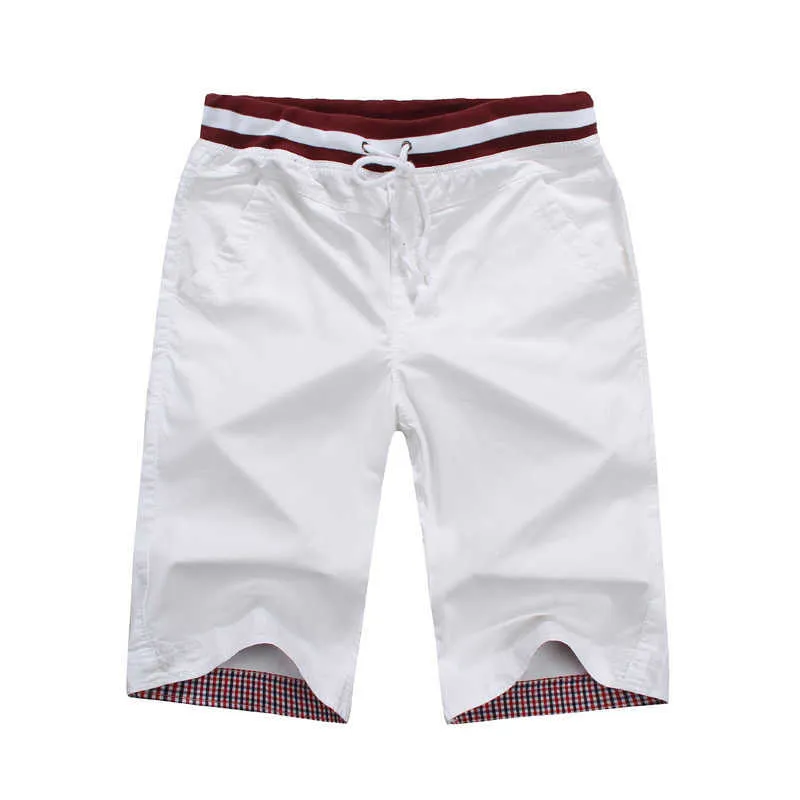 Sommer Feste Farbe Casual Shorts Männer Mode Lose Strand Hosen Baumwolle Große Größe Overalls M-4Xl 210806