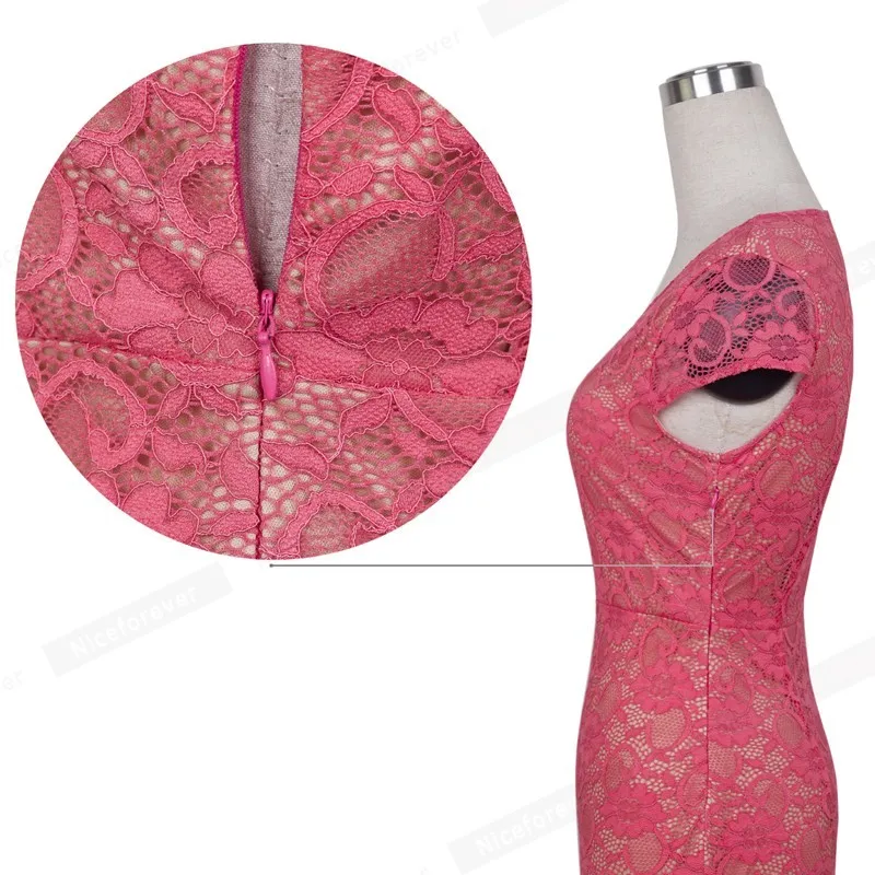 Trevligt för alltid elegant rosa spets sjöjungfru klänningar bodycon kvinnor fest klänning btyb33 210419