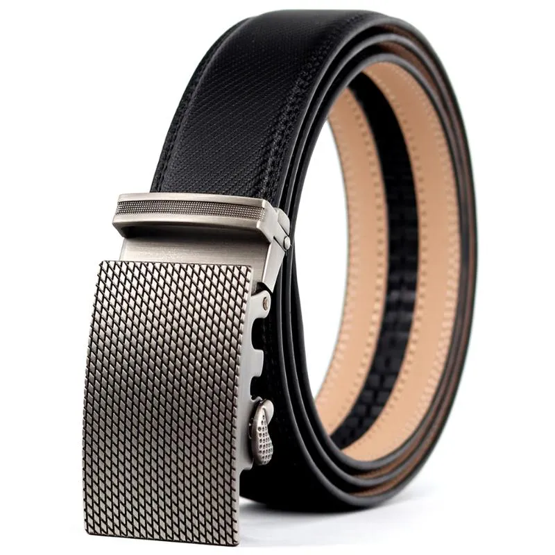 Riemen 2021 Stijl Merk Eenvoudige Casual Mannen Lederen Riem Designer Luxe Koeienhuid Ratel Hoge Kwaliteit Legering Automatische Buckle261v