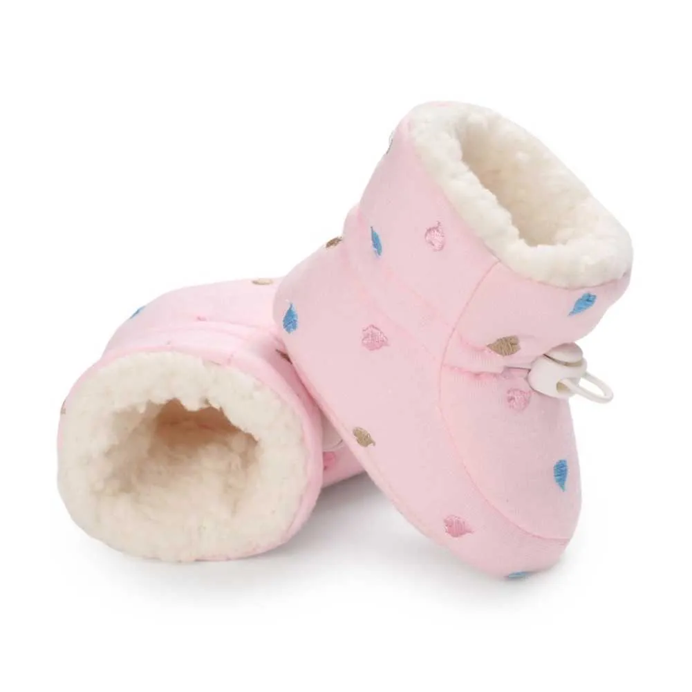 Baywell Winter born Baby Cotton Warm Booties Boy Girl Star Shoes Toddler Comfort Soft Anti-slip Infant First Walkers 211022