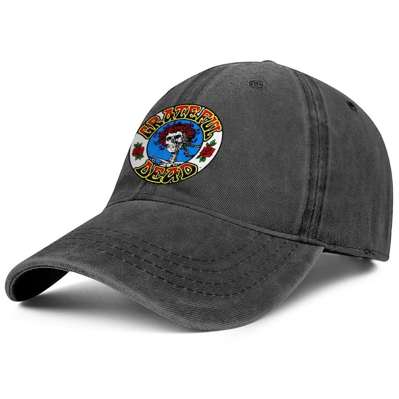 Стильные Grateful Dead Dancing Logo Logo Unisex Denim Baseball Cap Blank Hats Rainbow Europe Grateful Dead Shull Rose White Th260f