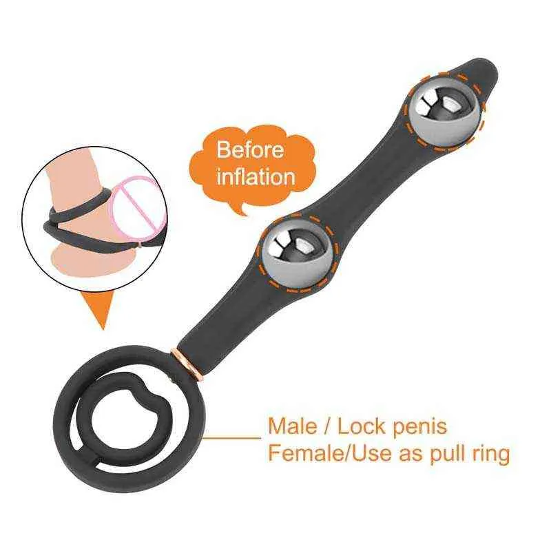 NXY肛門のおもちゃ膨脹可能なディルドバットプラグコックリングポンプ巨大な振動ビーズ前立腺マッサージャー大人のセックス女性男性カップル1218