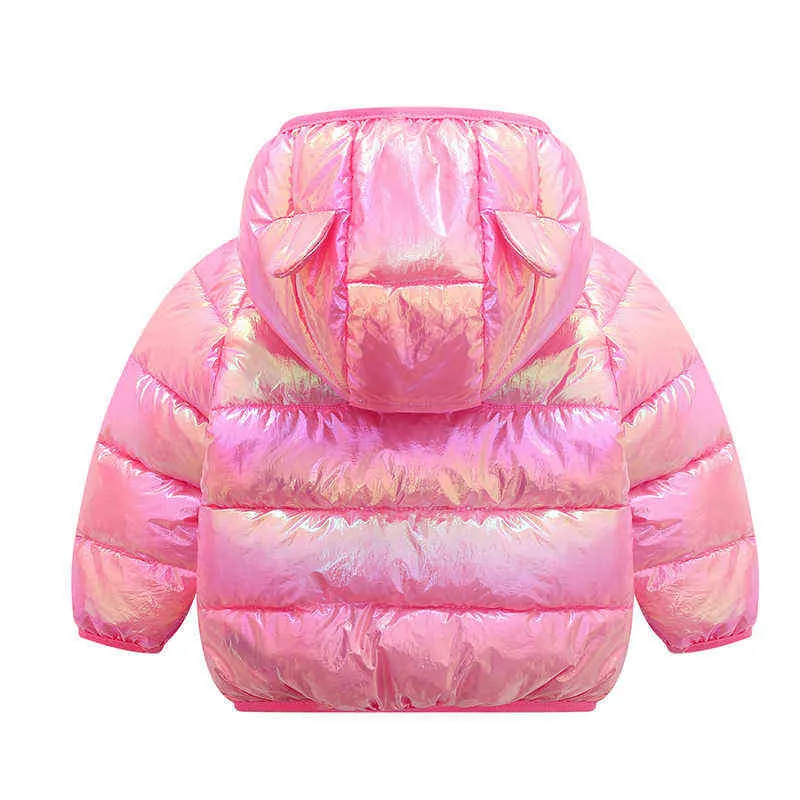 Winter Kinder Warmer Anzug Reißverschluss Top + Hose reine Farbe Schneejacke für Jungen und Mädchen 6 Monate bis 5 Jahre alt 211224