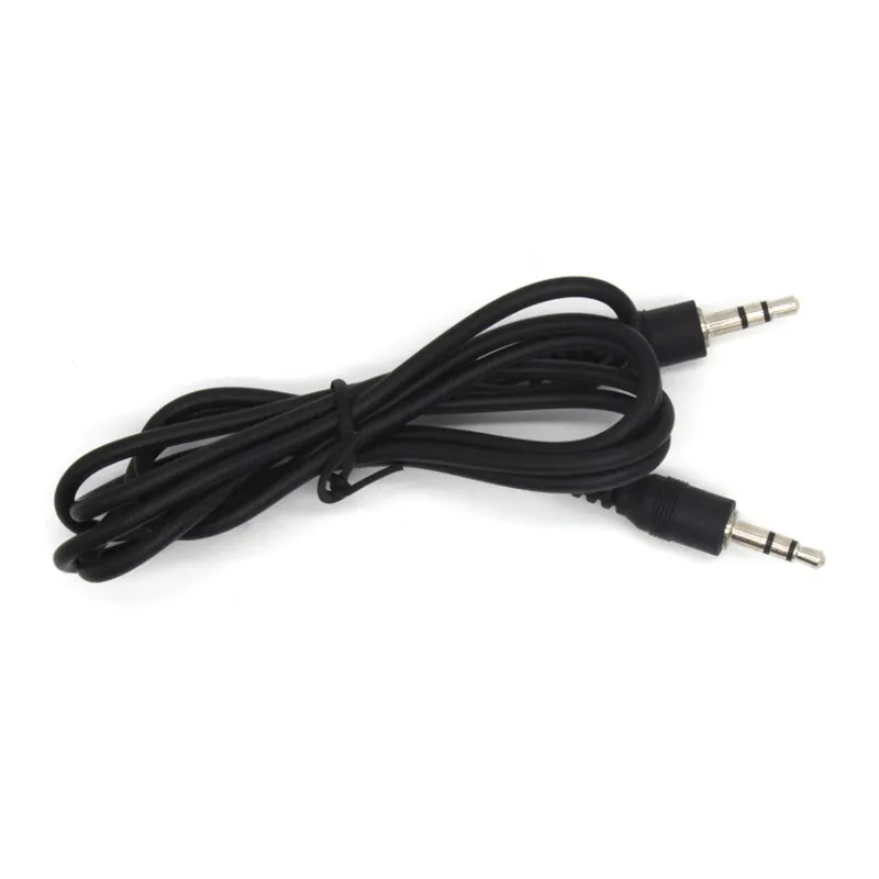 Black 35mm Silverplated Connectors Male To Male AUX Audio Cable for Speaker Phone Headphone MP3 MP4 DVD CD ect9799088