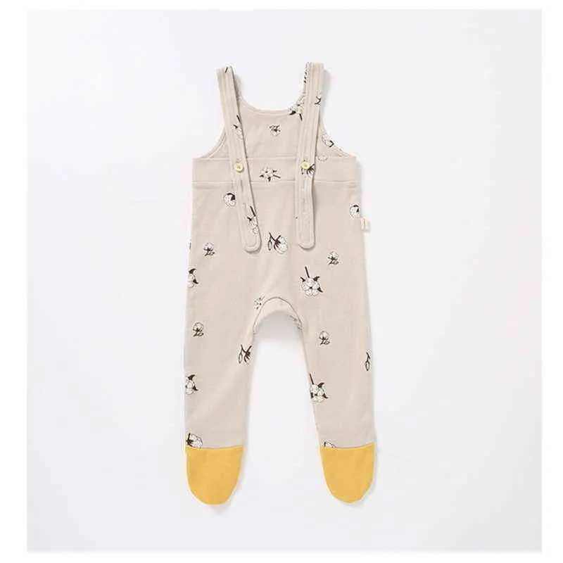 Automne bébé filles garçons barboteuse lune Olive Dot coton fronde combinaison né pantalon à pattes vêtements décontractés E1605 211229