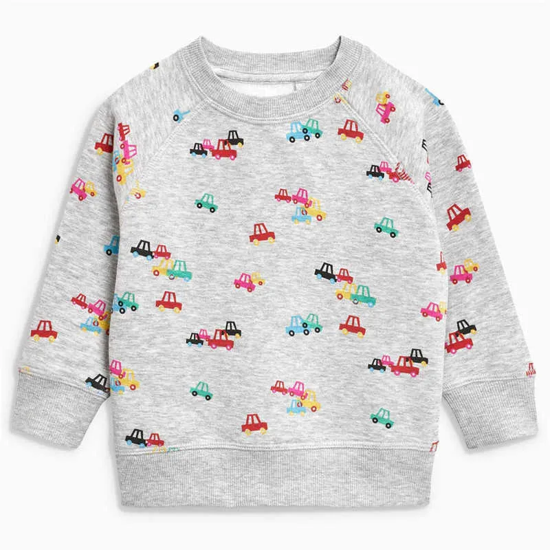 Hoppmätare Pojkar Sweaters Applique Cartoon Characters Babykläder 100% Bomull Sweatshirts För Höst Vintrar Toppar 210529