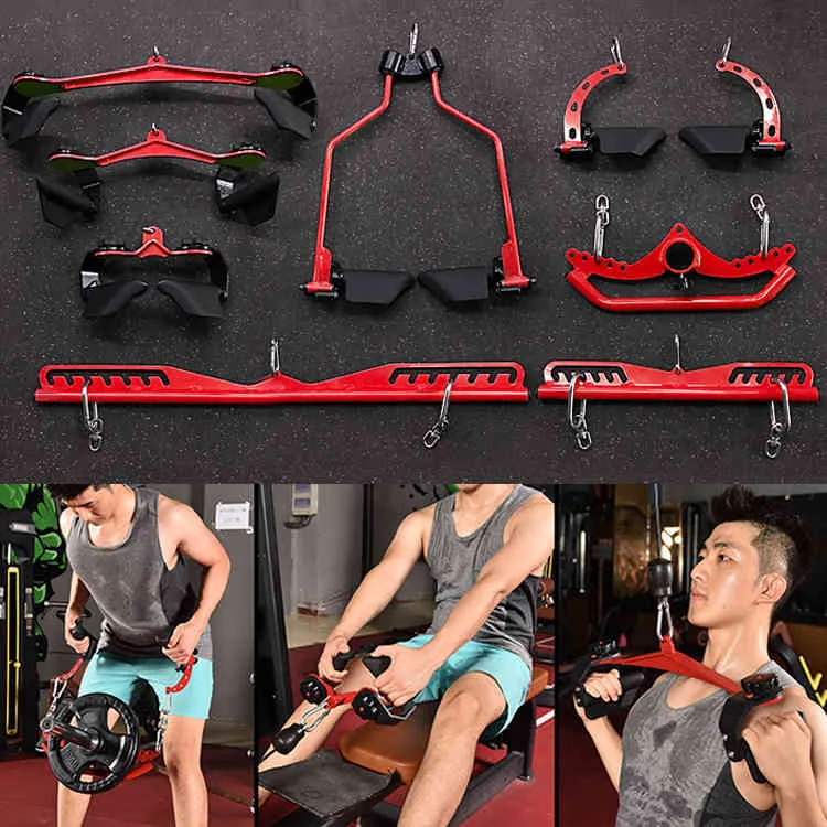 Multi Grip Lat Pull Down Bar Resistance Bands Fitness Pully Cable Machine Bevoegdheid Duurzame Hoge belasting Lager Spiertraining Sportapparatuur Accessoires Roeien