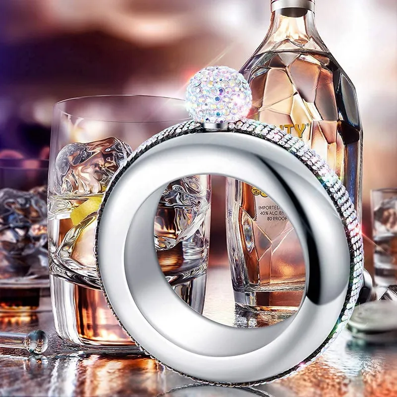 20 pièces 3.5 oz en acier inoxydable avec Bracelet en cristal fait à la main flacon pour femmes filles danse fête d'anniversaire Club Bar