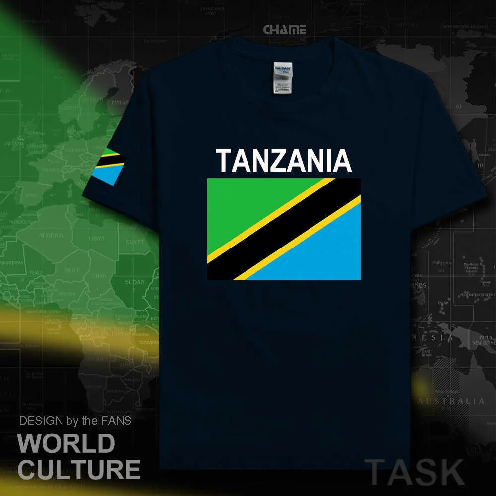 Tanzanya Tanzanya Mens T Shirt Jersey Ulus Takımı% 100% Pamuk T-Shirt Spor Salonları Giyim En Tees Ülke Sporting Tza Svahili X0621