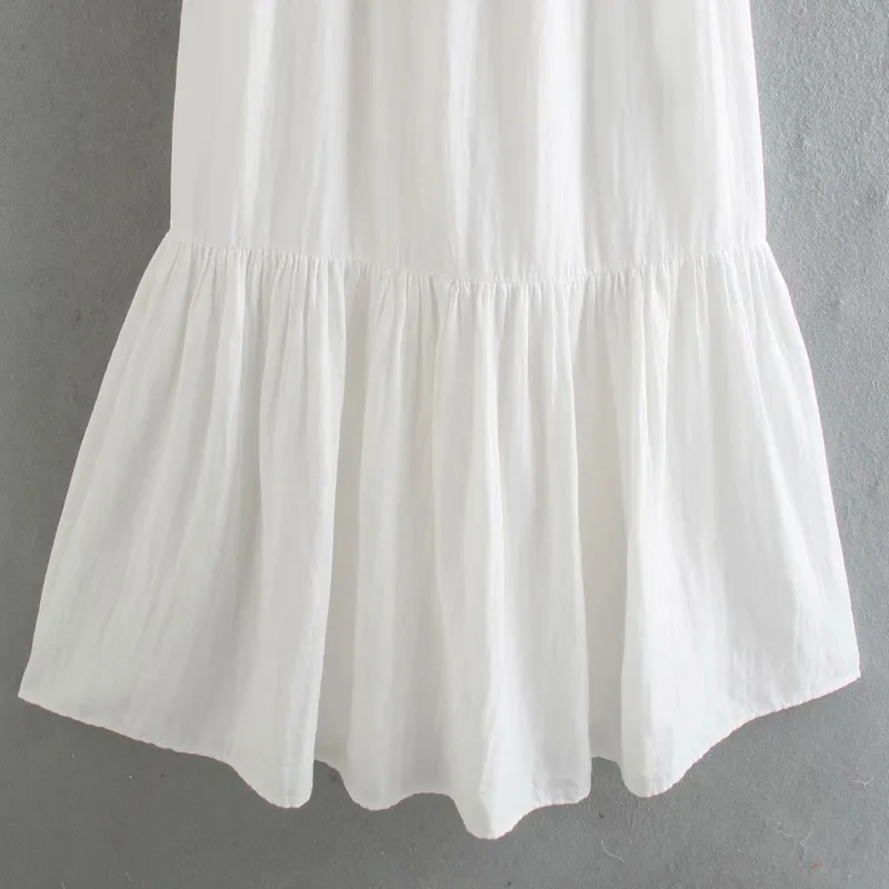 Kvinnor sommar elegant vit klänning spaghetti rem av axel elastisk byst kvinnlig mode klänningar vestidos 210513