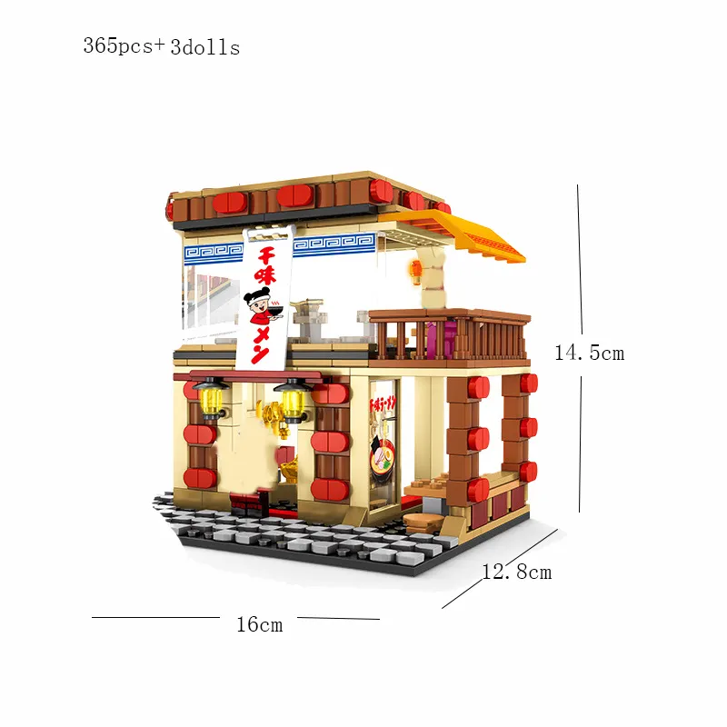 SEMBO City Street View Building Blocks Fiore Ramen KTV Casa Negozio di alimentari Negozio al dettaglio Ristorante Mattoni Giocattolo bambini X0503