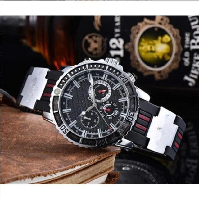 Orologio All Subdials Work leiseure Mens Stainless Steel Quartz Wristwatches Stopwatch watch man Watch Top relogies for men reloje331H
