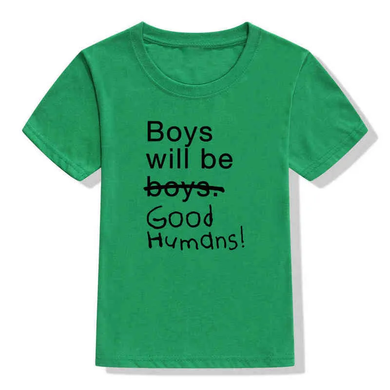 Летний малыш малыш мальчик одежда мальчики будут хорошими людьми забавная рубашка детская буква печатает рубашку детей милые повседневные вершины вершины G1224
