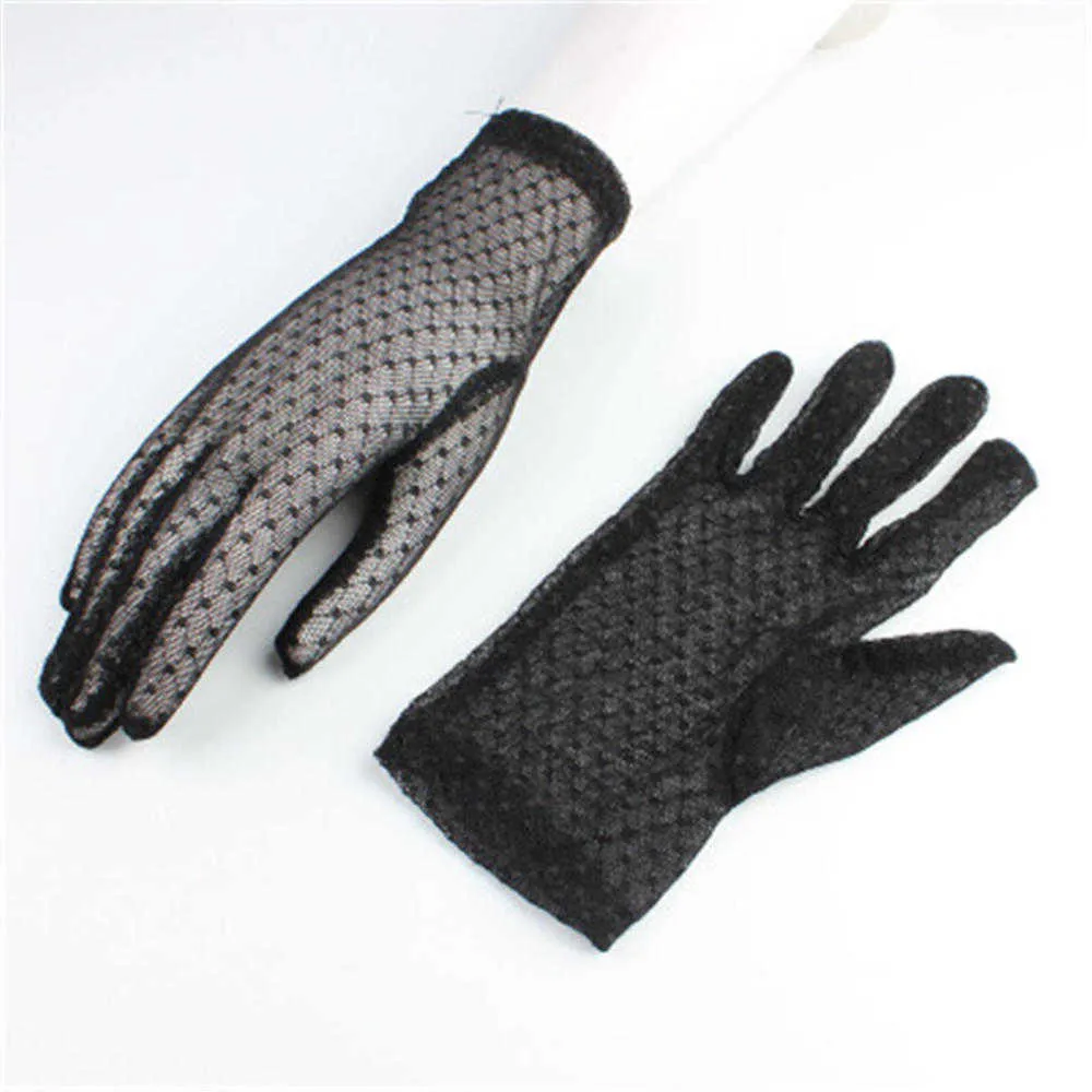 e de nouveaux gants d'été femmes sexy dentelle maille noir gants de conduite anti-uv crème solaire doigt complet élégant dame gants de danse chaude Y0827