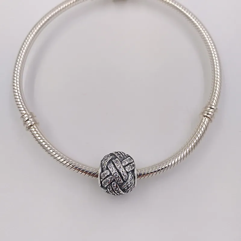 DIY charmes perles pour ensembles de bijoux wiccan kit de fabrication LOVE KNOT pandora 925 bracelet en argent sterling femmes hommes bracelet chaîne en cristal collier pendentif anniversaire 791537CZ