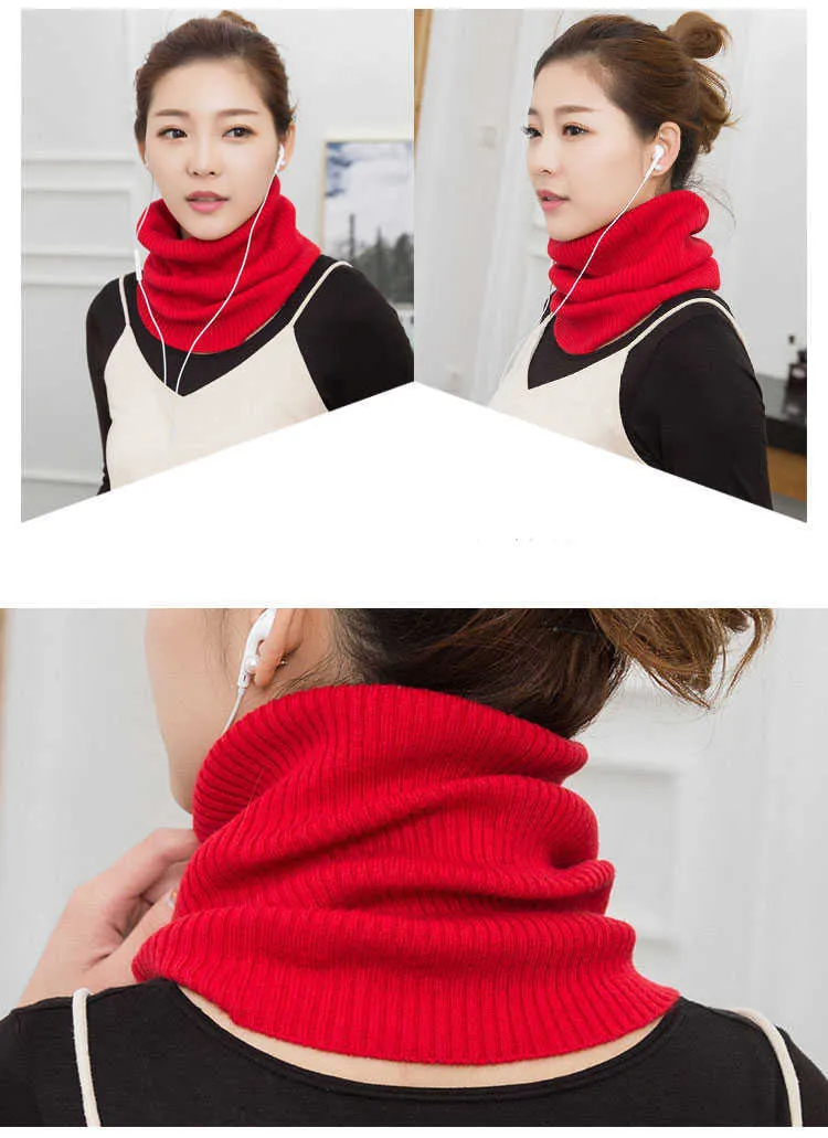 Winter Warm Cashmere Scarves Women Elastic Knitted Scarf Ring Neck Scarf Snood Female Thicken Windproof Unisex Scarves Warm Q0828