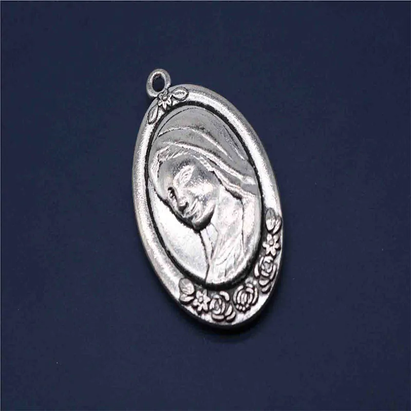 20 peças moda cor misturada jesus virgem maria ícone católico religioso charme contas medalha pulseira colar289t