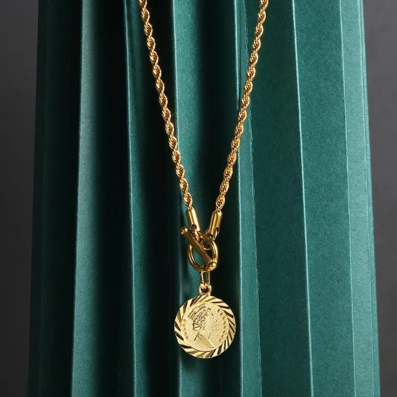 Łańcuch linowy okrągły Naszyjnik Elizabeth dla kobiet Przełącz zapięcie 22 cali 3 mm złoty kolor całej biżuterii LDN225 Naszyjniki
