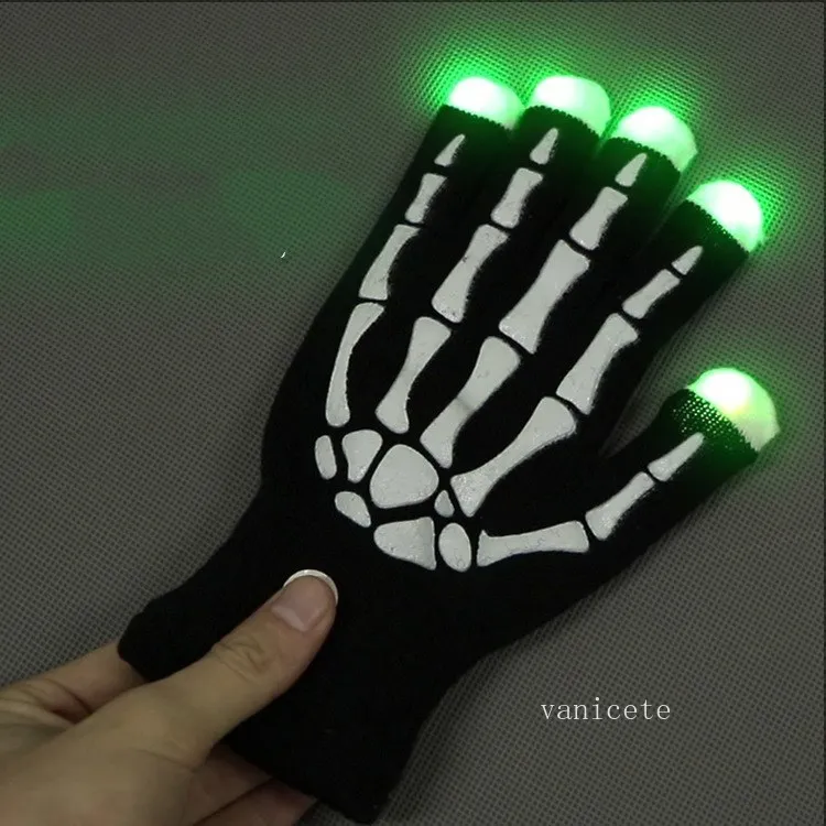 Gants lumineux LED squelette d'Halloween Défilé de Noël Performance gants chauds flash T2I52959