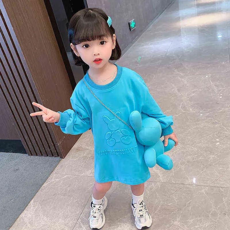 Girl Sets Children Kids Clothe Cute Winter Long Sleeve Classic Outfit with Bag for 1-12T Casual Birthday Party Holiday Suit G220310