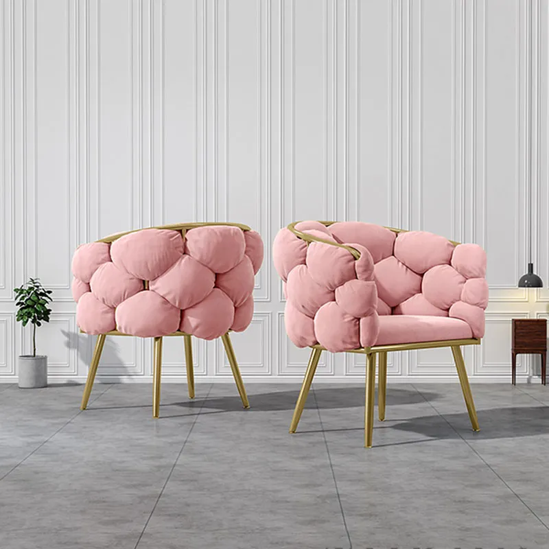 Licht luxe pluizig creatief ontwerp fluwelen fauteuil nordic woonkamer meubels comfortabele casual rugleuning bank netto rode schattige meid make-up stoel