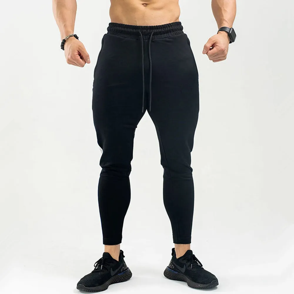 Joggers штаны для спортивных штанов мужчины повседневная тощая штаны спортивные тренажеры фитнес тренировки спортивные брюки спортивные брюки мужские осень бегущие спортивные хлопковые гусеницы