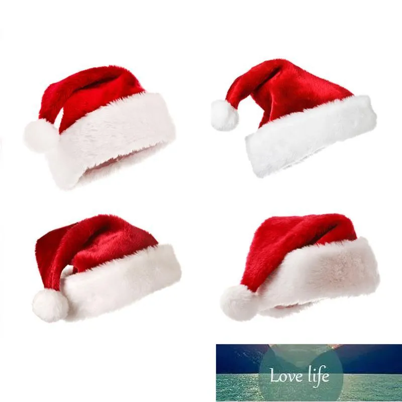 Sombrero de Navidad clásico Niños adultos Grueso Cálido Santa Rojo Blanco Gorro Gorro Sombreros Adornos decorativos Sombrero de fiesta de Navidad Regalo de Navidad Fac262I