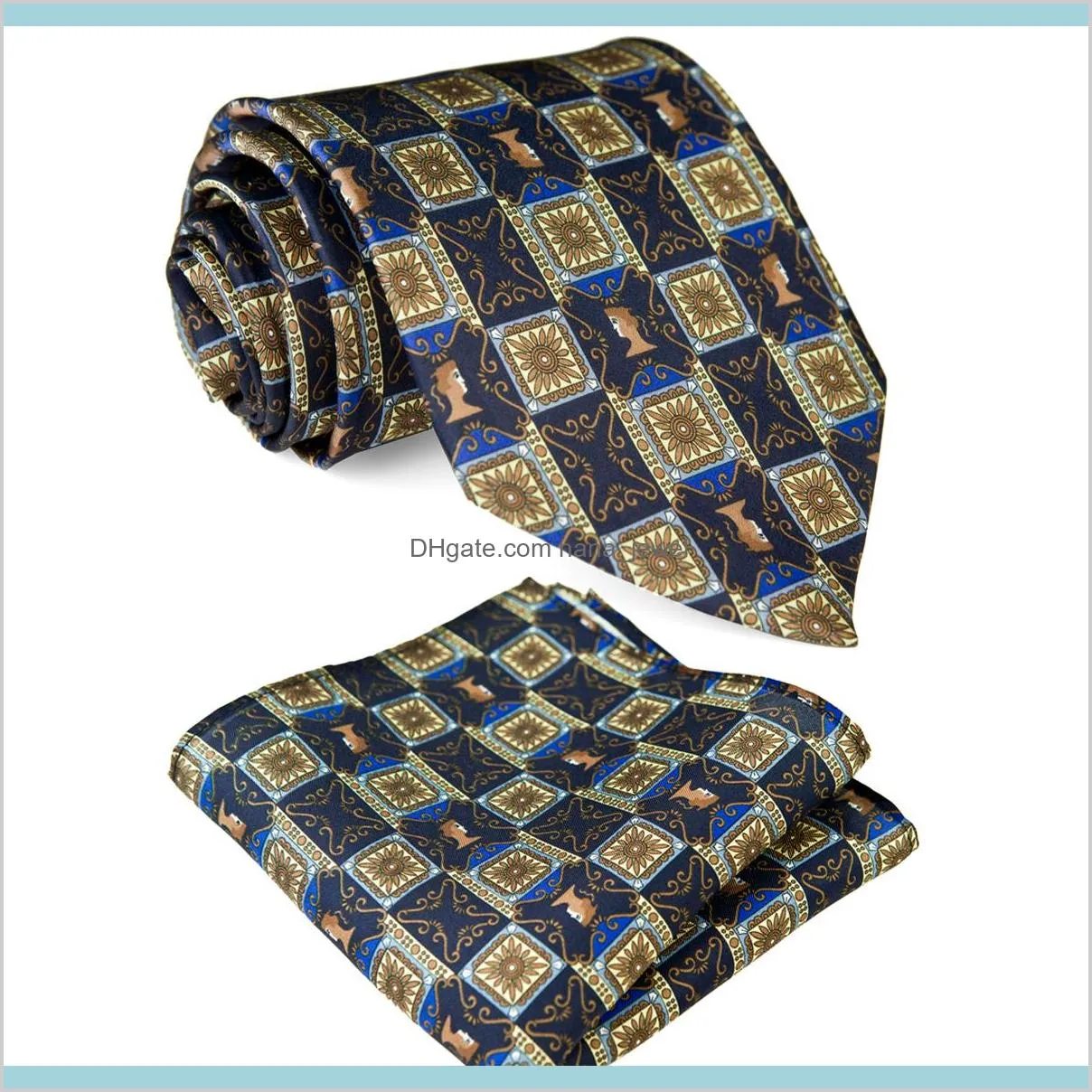 Hals-Accessoires, bedruckte Vintage-Krawatten, Blumenmuster, mehrfarbig, 100 % Seide, Herren-Krawatten, bedruckte Krawatten-Sets, 10 cm, Modemarke 251B