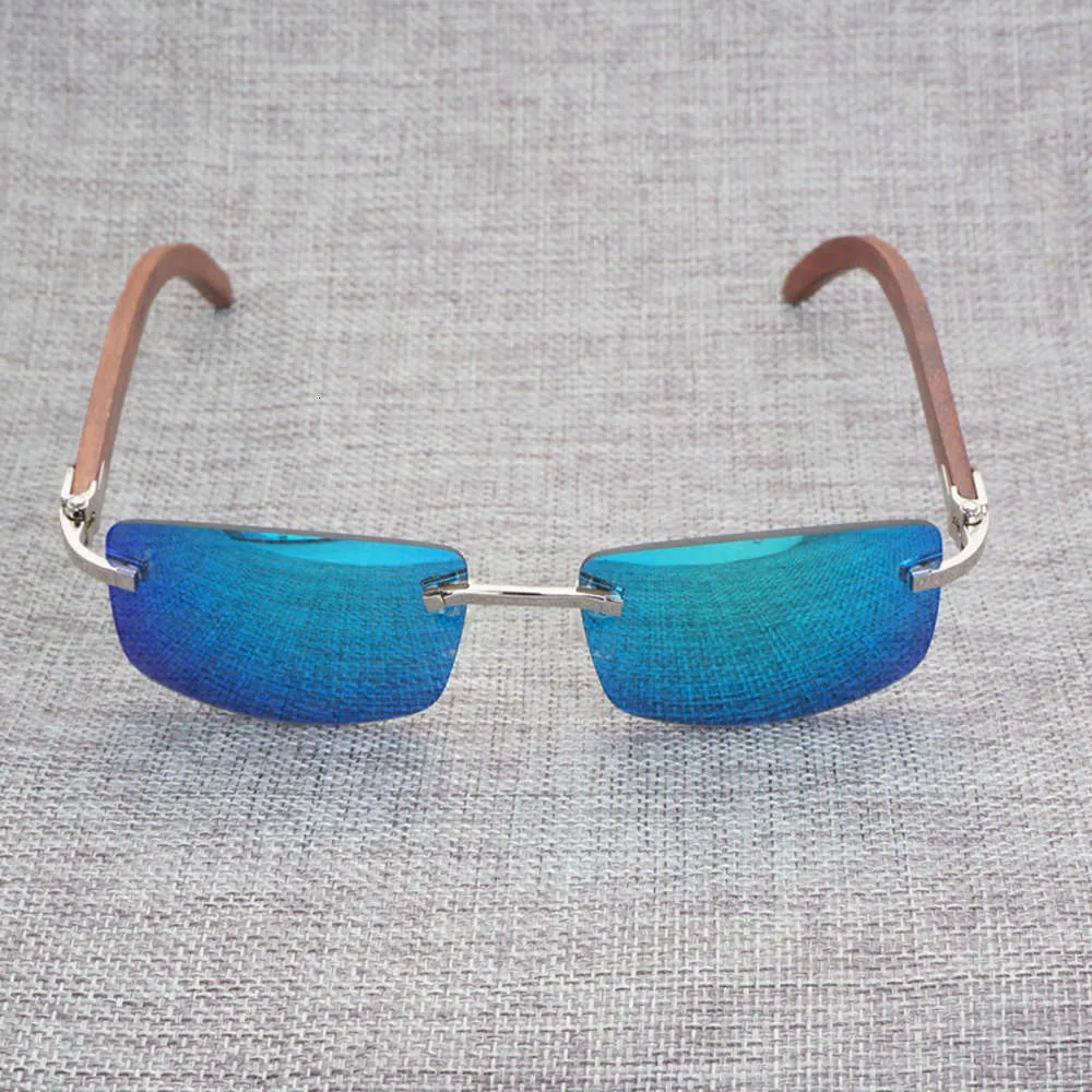 Svart vit naturlig buffel horn solglasögon män trä rimfri spegel gafas för körklubb klara glas ram oculos nyanser 0121265714