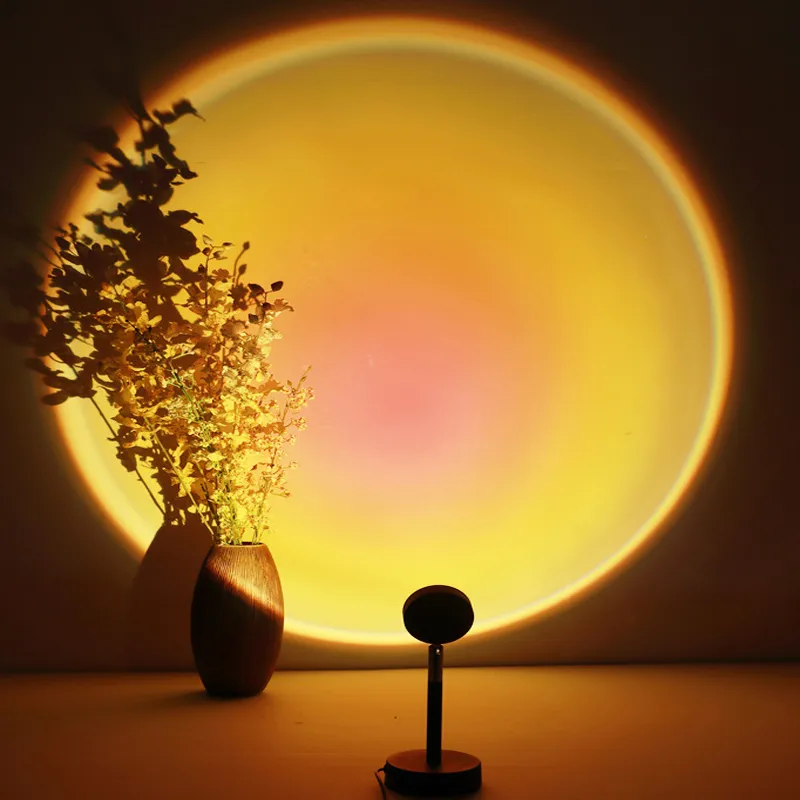 Sunset USB LED Night Light Rainbow Projection Lamp Atmosphere Sun Projection For Back Bakgrund Wall Tiktok Dekoration3487670