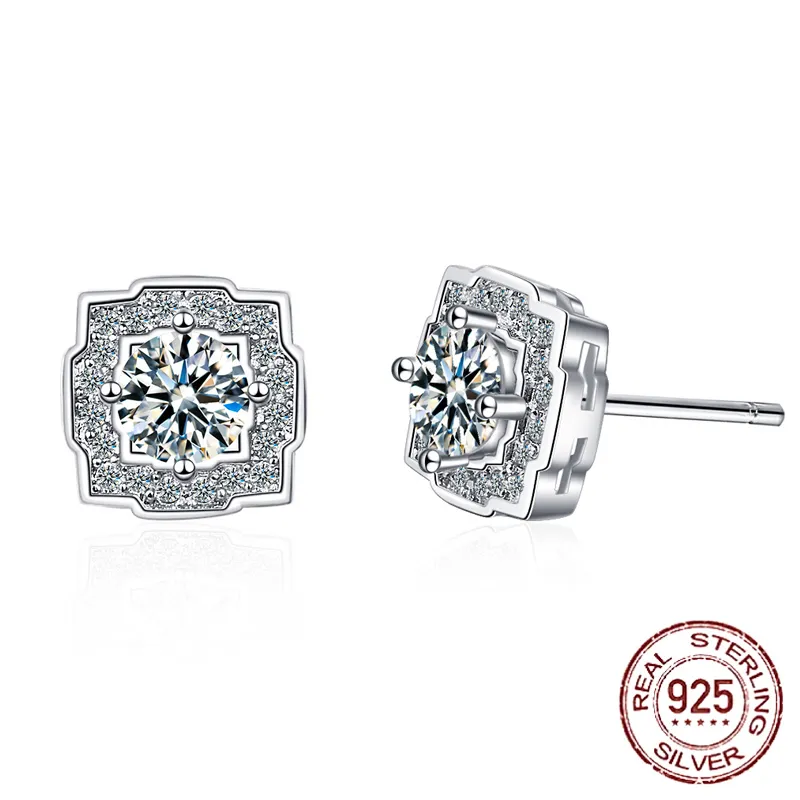 Luxury Brand Noble Cubic Zircon Stones Charm Earing Women 925 Sterling Silver Temperament Fashion Jewelry Earrings XED914