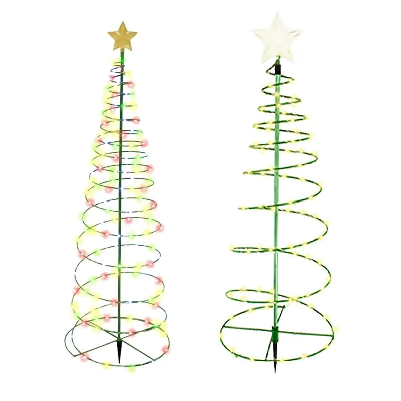 Gazonlampen Kerstboomverlichting Op zonne-energie LED Kerstmis Flikkeren String Decoratie Voor Thuis Year233l