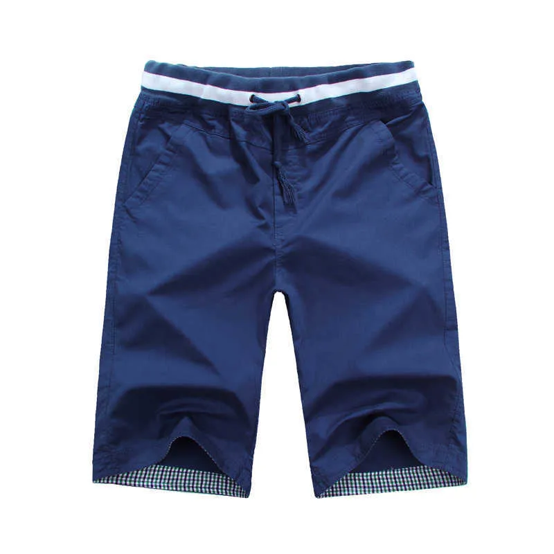 Sommer Feste Farbe Casual Shorts Männer Mode Lose Strand Hosen Baumwolle Große Größe Overalls M-4Xl 210806