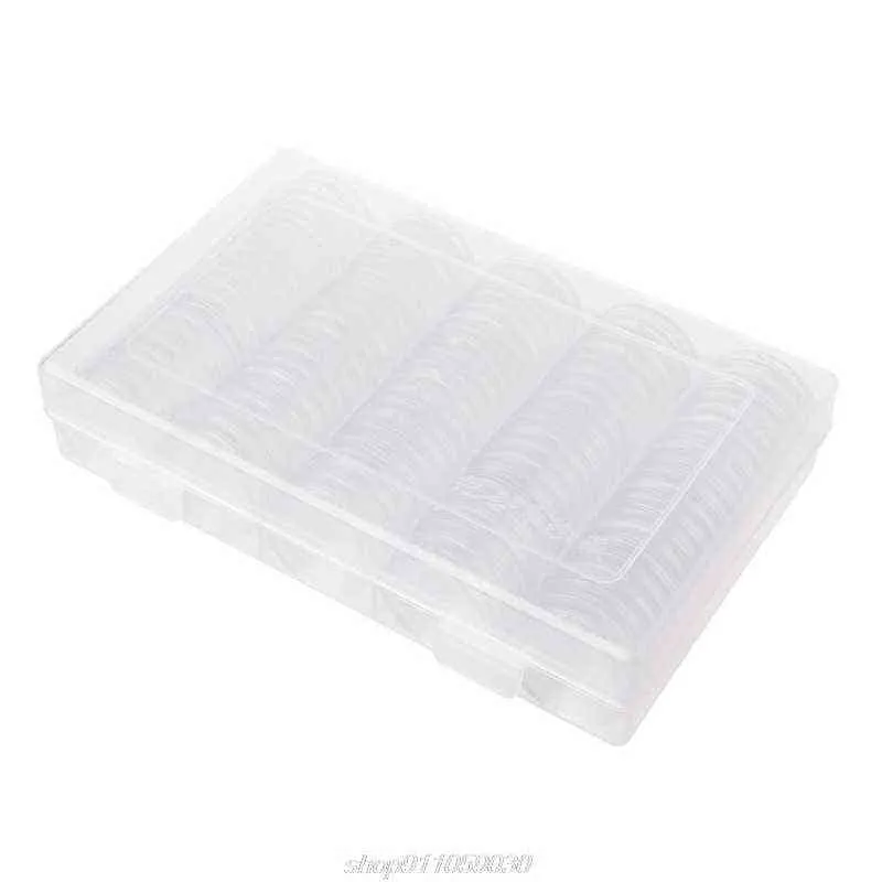 100 Coin Holder Capsules 27mm Ronde Doos Plastic collectibles Organizer M19 21 Dropship 211112